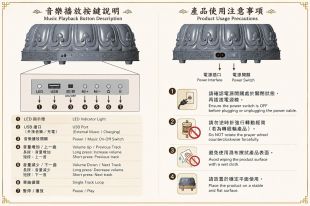 六字大明咒電動轉經輪念佛機(可外加USB)棕色